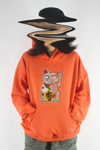 Áo khoác hoodie unisex cotton hình Half Skeleton series - Fortune Cat (nhiều màu)