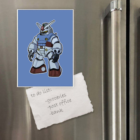 Miếng hít tủ lạnh giữ note in hình Gundam