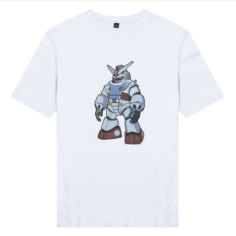 Áo thun unisex cotton in hình Half Skeleton series - Gundam (nhiều màu)