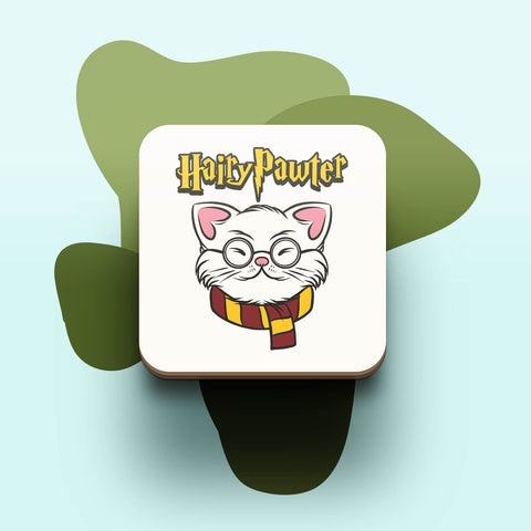 Đế ly bằng gỗ in hình Cat Lover Hairy Pawter