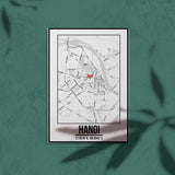 Tranh poster khổ A3 giấy mỹ thuật in hình Love City Vietnam -  Hanoi