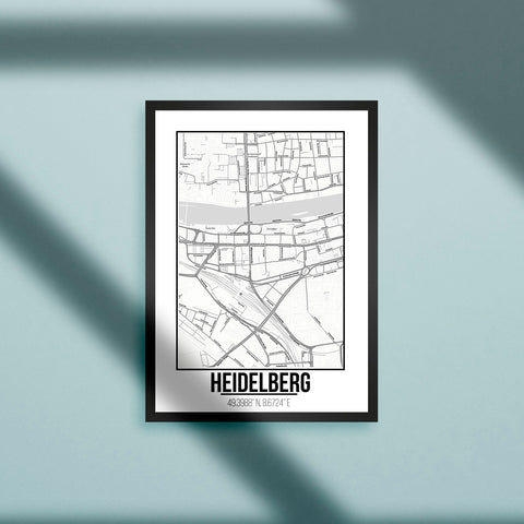 Tranh poster khổ A3 giấy mỹ thuật in hình Love City - Heidelberg