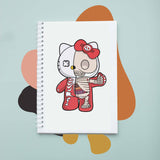 Sổ tay notebook giấy ford in hình Half Skeleton - Hello Kitty