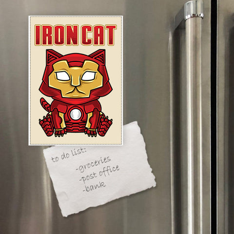 Miếng hít tủ lạnh giữ note in hình Iron Cat
