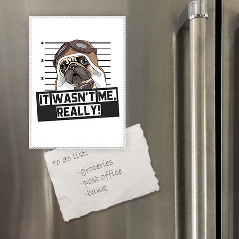 Miếng hít tủ lạnh giữ note in hình Pet Lover Pilot Pug