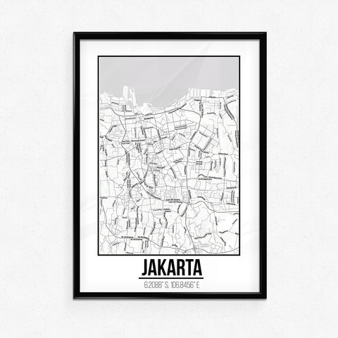 Tranh poster khổ A3 giấy mỹ thuật in hình Love City - Jakarta