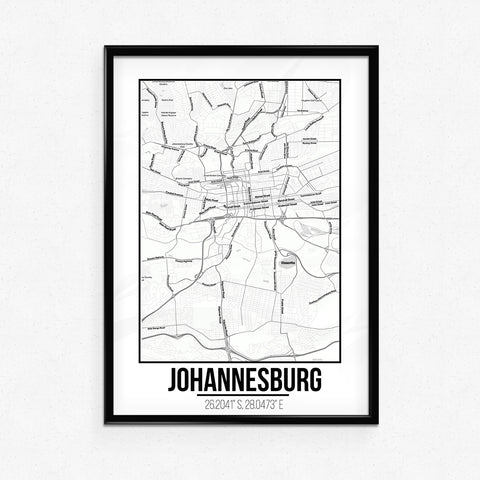 Tranh poster khổ A3 giấy mỹ thuật in hình Love City - Johannesburg