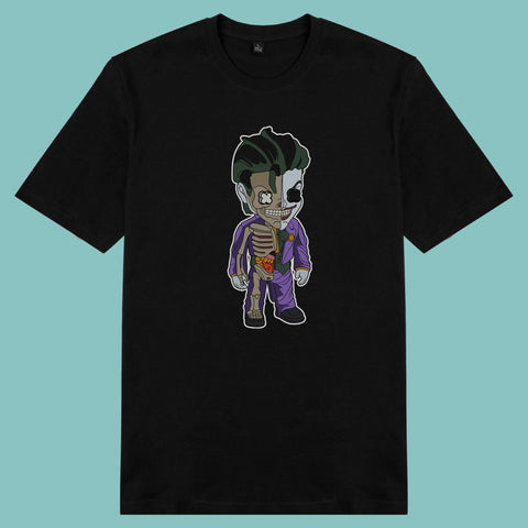 Áo thun unisex cotton in hình Half Skeleton series - Joker (nhiều màu)