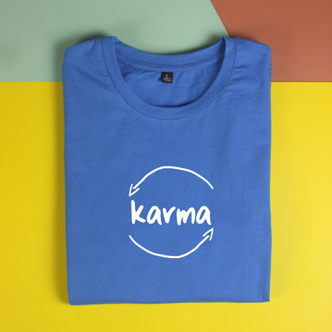 Áo thun unisex cotton 100% in chữ karma (nhiều màu)