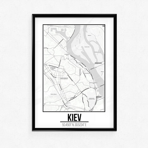 Tranh poster khổ A3 giấy mỹ thuật in hình Love City - Kiev