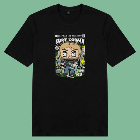 Áo thun unisex cotton in hình pop culture cartoon series - Kurt Cobain (nhiều màu)