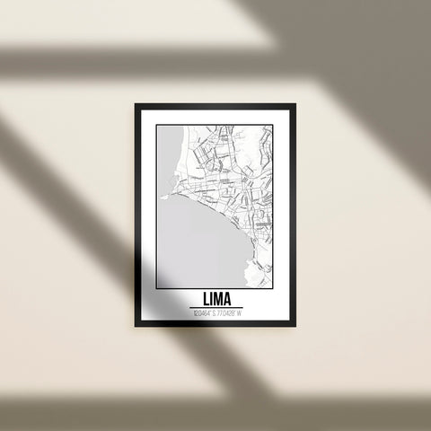 Tranh poster khổ A3 giấy mỹ thuật in hình Love City - Lima