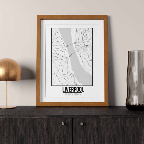 Tranh poster khổ A3 giấy mỹ thuật in hình Love City - Liverpool