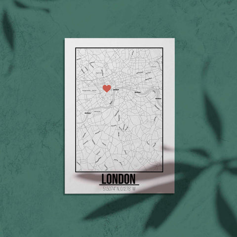 Tranh poster khổ A3 giấy mỹ thuật in hình Love City - London