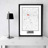 London-  Love City Poster A3 Size