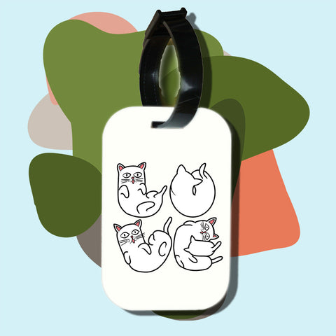 Travel tag cho túi xách/balo du lịch in hình Cat Lover series - Love