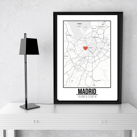 Madrid -  Love City Poster A3 Size