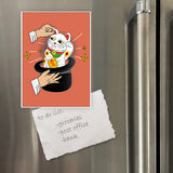 Miếng hít tủ lạnh giữ note in hình Magic Cat