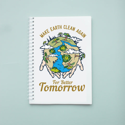 Sổ tay/ notebook in hình make earth clean again
