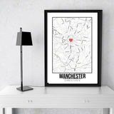 Manchester -  Love City Poster A3 Size