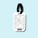 Travel tag cho túi xách/balo du lịch in hình Love City Map - Manheim