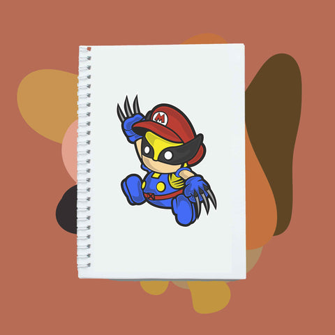 Sổ tay notebook giấy ford in hình Super Heroes Mario Wolverine