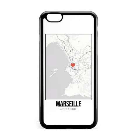 Ốp lưng dẻo iphone in hình Love City Map - Marseille