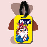 Travel tag cho túi xách/balo du lịch in hình Cat Lover series - meow power