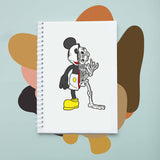 Sổ tay notebook giấy ford in hình Half Skeleton - Mickey