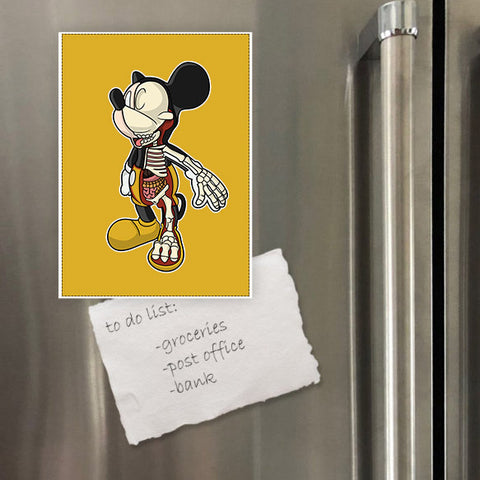 Miếng hít tủ lạnh giữ note in hình Halk Skeleton Mickey 2