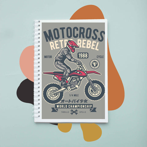 Sổ tay notebook giấy ford in hình Motocross Retro Rebel