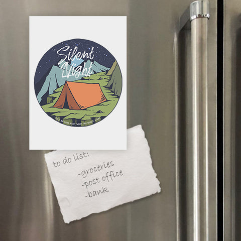 Miếng hít tủ lạnh giữ note in hình Night camp