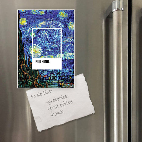 Miếng hít tủ lạnh giữ note in hình Nothing Starry Night