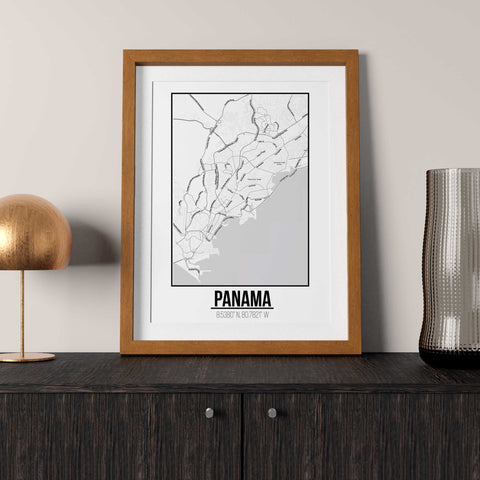 Tranh poster khổ A3 giấy mỹ thuật in hình Love City - Panama