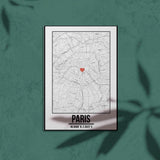 Tranh poster khổ A3 giấy mỹ thuật in hình Love City - Paris
