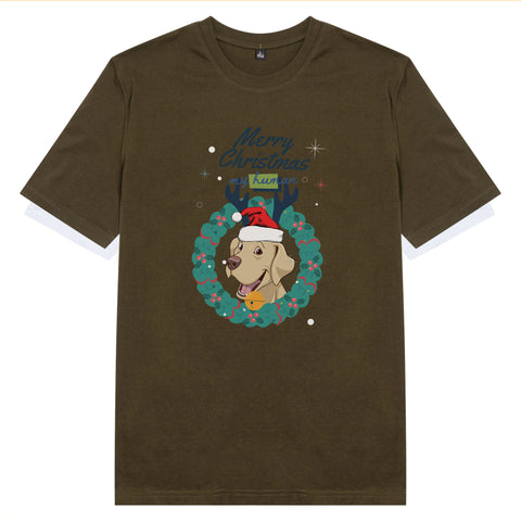 Áo thun unisex cotton 100% in hình Pet Lover Xmas - Labrador (nhiều màu)