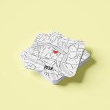 Đế lót ly vuông in hình Love City - Pisa