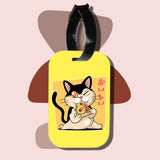 Travel tag cho túi xách/balo du lịch in hình Cat Lover series - Pizza Cat