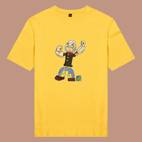 Áo thun unisex cotton in hình funky cartoon series - popeye lego (nhiều màu)