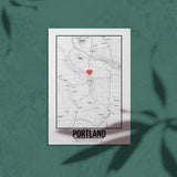Tranh poster khổ A3 giấy mỹ thuật in hình Love City - Portland
