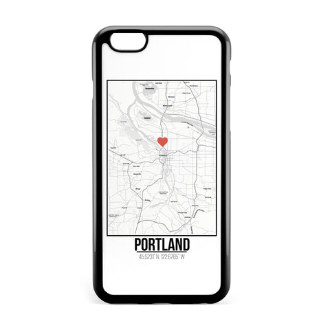Ốp lưng dẻo iphone in hình Love City Map - Portland
