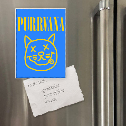 Miếng hít tủ lạnh giữ note in hình Purrvana