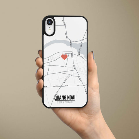 Ốp lưng  iphone in hình Love City Vietnam Map - Quang Ngai (đủ model iphone)