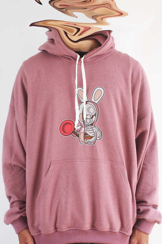 Áo khoác hoodie unisex cotton hình Half Skeleton series - Rabbit (nhiều màu)