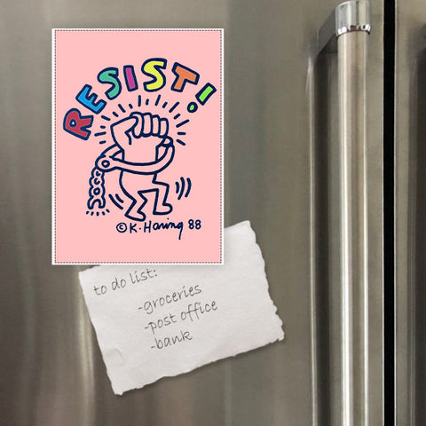 Miếng hít tủ lạnh giữ note in hình Resist