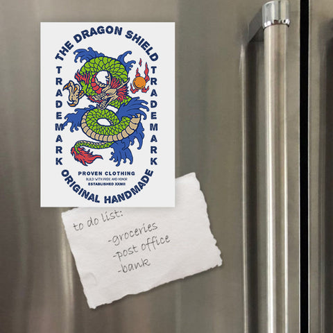 Miếng hít tủ lạnh giữ note in hình Retro dragon