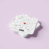 Đế lót ly vuông in hình Love City - Rome