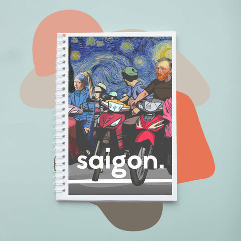 Sổ tay notebook giấy ford in hình Saigon Starry Night