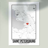 Tranh poster khổ A3 giấy mỹ thuật in hình Love City - Saint Peterburg
