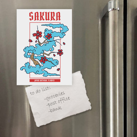 Miếng hít tủ lạnh giữ note in hình Sakura